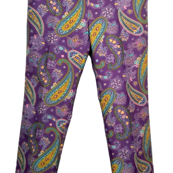 Loudmouth Golf Pants Men 40x32 Purple Pazeltine Paisley Floral Golfing Colorful - Picture 11 of 16